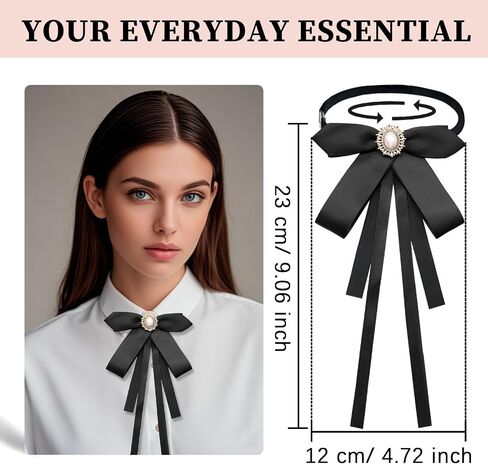 Bow Tie for Women Satin Ribbon Womens Bow Tie Pre-tied Clip on Bowtie for Girls School Uniform Accessories in Saudi Arabia