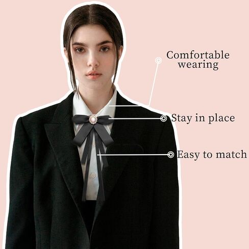 Bow Tie for Women Satin Ribbon Womens Bow Tie Pre-tied Clip on Bowtie for Girls School Uniform Accessories in Saudi Arabia