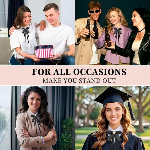 Bow Tie for Women Satin Ribbon Womens Bow Tie Pre-tied Clip on Bowtie for Girls School Uniform Accessories in Saudi Arabia