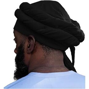 يلف رأس العمامة للرجال ، غطاء جمجمة ، عمامة هالة ، رجال شرابات مسبقة ، قبعة ساتان مبطنة مع ذيل ملتوية in Kuwait