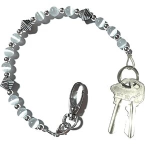 Hidden Hollow Beads Key Keeper 12" Women's Beaded Hand Strap Chain Finder Organizer Wallet Purse Lanyard Holder Anti-Lost Ring in Saudi Arabia