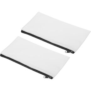 PATIKIL Waterproof Zipper Bag, 2 Pack Leatherette Small Compact Bills Bank Deposit Cash Storage Pouch for Office, Sky Blue in Kuwait