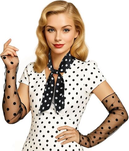 GERINLY Holiday Arm Warmers with Matching Neck Scarf, Festival Arm Sleeve Golves Skinny Scarf in Saudi Arabia