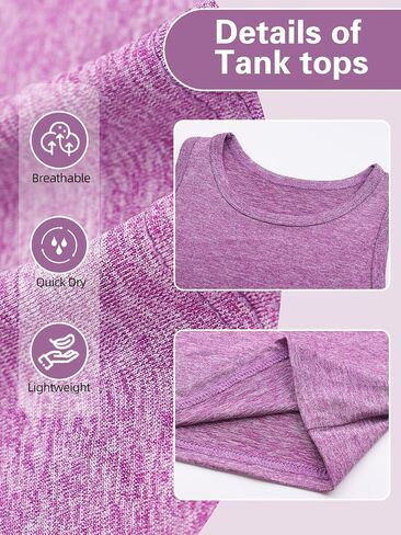 Girls/Kids/Teen Quick Dry Tank Tops Undershirts Moisture Wicking Active Athletic Sleeveless Shirts （Age 5-16Y） in Saudi Arabia