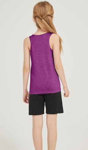 Girls/Kids/Teen Quick Dry Tank Tops Undershirts Moisture Wicking Active Athletic Sleeveless Shirts （Age 5-16Y） in Saudi Arabia