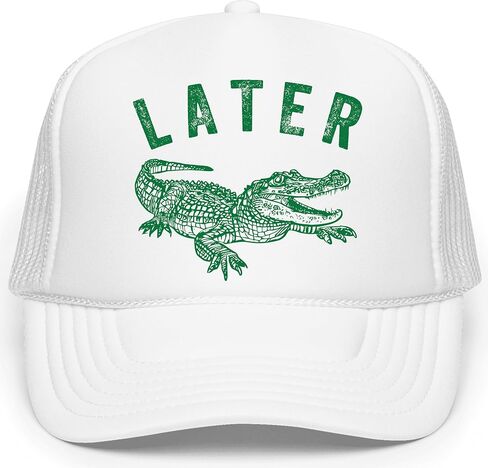 Later Gator Trucker Hat for Men & Women Funny Foam Front Classic 5 Panel Mesh Snapback in Saudi Arabia