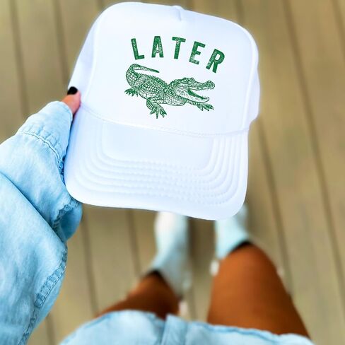Later Gator Trucker Hat for Men & Women Funny Foam Front Classic 5 Panel Mesh Snapback in Saudi Arabia