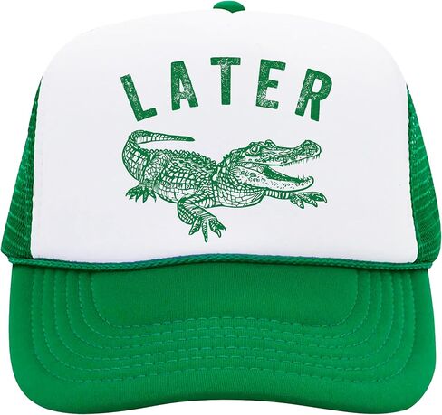 في وقت لاحق Gator Trucker Hat للرجال والنساء مضحكة رغوة FOAM CLASSIC 5 PANE MESH SNAPBACK in Kuwait