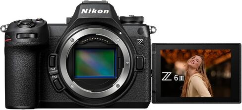 هيكل كاميرا Nikon Z6III بدون مرآة FX 6K بإطار كامل مع عدسة NIKKOR مقاس 24-70 مم F4 S وحزمة 1892 تتضمن حقيبة تصوير Deco Gear + بطارية إضافية + LED + مرشحات + مجموعة برامج وملحقات in Saudi Arabia
