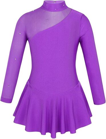 Girls Figure Ice Roller Skating Ballet Dance Gymnastics Leotard Dress,Stage Performance Costume in Saudi Arabia