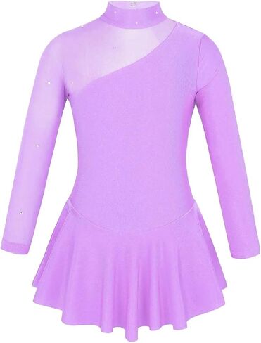 Girls Figure Ice Roller Skating Ballet Dance Gymnastics Leotard Dress,Stage Performance Costume in Saudi Arabia