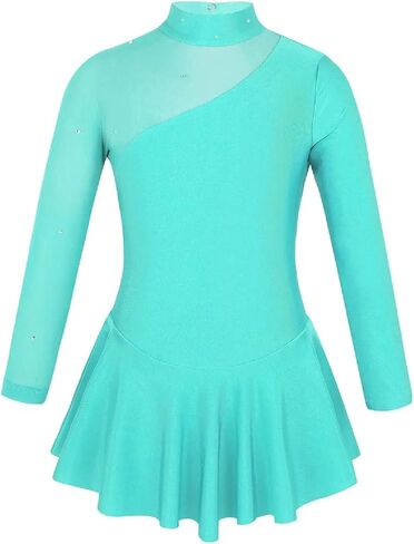 Girls Figure Ice Roller Skating Ballet Dance Gymnastics Leotard Dress,Stage Performance Costume in Saudi Arabia