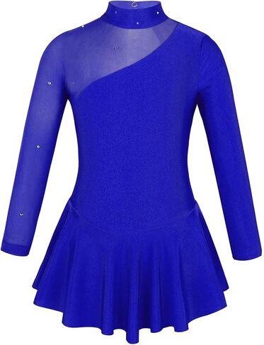 Girls Figure Ice Roller Skating Ballet Dance Gymnastics Leotard Dress,Stage Performance Costume in Saudi Arabia