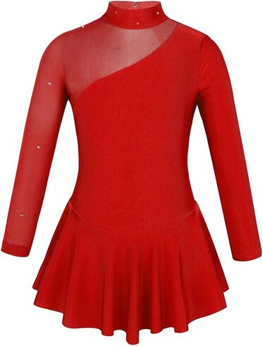 Girls Figure Ice Roller Skating Ballet Dance Gymnastics Leotard Dress,Stage Performance Costume in Saudi Arabia