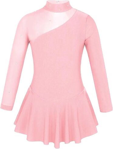 Girls Figure Ice Roller Skating Ballet Dance Gymnastics Leotard Dress,Stage Performance Costume in Saudi Arabia