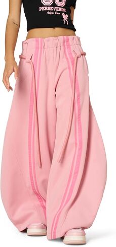 Aelfric Eden Stripe Super Baggy Sweatpants Oversized Barrel Pants Vintage Wide Leg Elastic Waist Lantern Trouser Unisex in Saudi Arabia