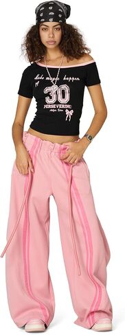 Aelfric Eden Stripe Super Baggy Sweatpants Oversized Barrel Pants Vintage Wide Leg Elastic Waist Lantern Trouser Unisex in Saudi Arabia