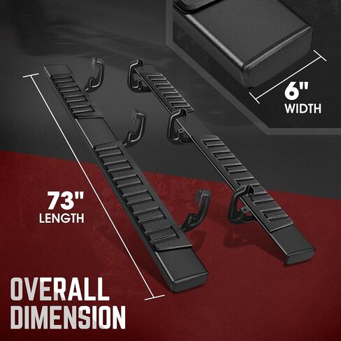 DNA MOTORING 6 بوصات من الفولاذ المقاوم للصدأ Nerf Step Bar لوحة الجري متوافقة مع 07-18 Silverado 1500 كابينة ممتدة، 07-19 Silverado/Sierra 2500HD 3500HD كابينة ممتدة، أسود/فضي، STEPB-ZTL-8018 in Saudi Arabia
