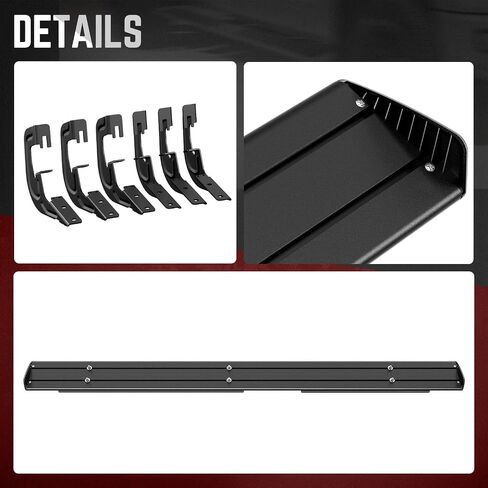 DNA MOTORING 6 بوصات من الفولاذ المقاوم للصدأ Nerf Step Bar لوحة الجري متوافقة مع 07-18 Silverado 1500 كابينة ممتدة، 07-19 Silverado/Sierra 2500HD 3500HD كابينة ممتدة، أسود/فضي، STEPB-ZTL-8018 in Saudi Arabia