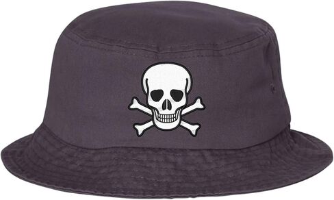 Go All Out Skull & Crossbones Bucket Ponytail Visor Embroidered Cap Dad Hat in Kuwait