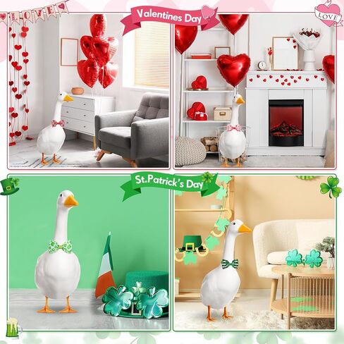 Abbylike 16 PCS Holiday Porch Goose Bow Ties Toils Admable 23 "Porch Porch Goose Porch Summer Summer Autumn Autumn Party Party Outdoor Patio Garden Lawn Decorations (Modern Style ، Large) in Saudi Arabia