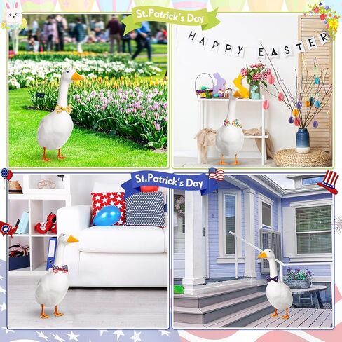 Abbylike 16 PCS Holiday Porch Goose Bow Ties Toils Admable 23 "Porch Porch Goose Porch Summer Summer Autumn Autumn Party Party Outdoor Patio Garden Lawn Decorations (Modern Style ، Large) in Saudi Arabia