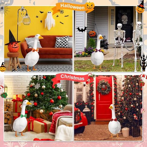 Abbylike 16 PCS Holiday Porch Goose Bow Ties Toils Admable 23 "Porch Porch Goose Porch Summer Summer Autumn Autumn Party Party Outdoor Patio Garden Lawn Decorations (Modern Style ، Large) in Saudi Arabia
