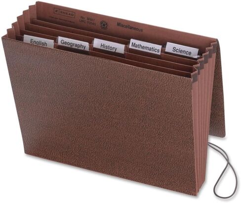 Smead School Subject File Organizer, Flap and Elastic Cord Closure, 6 Pockets, Letter Size, Redrope (70540) in Saudi Arabia