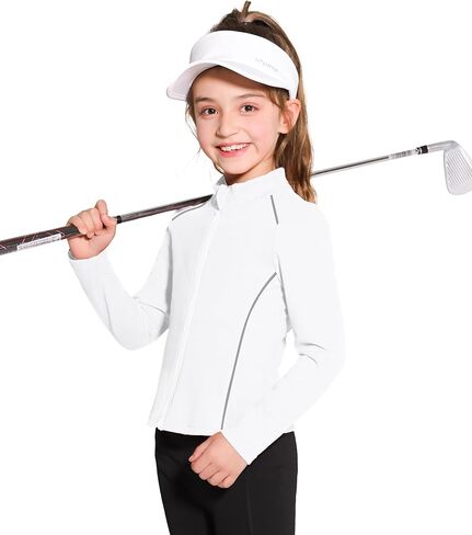 Girls Athletic Jacket Zip Up Horse Riding Shirts Kids Yoga Jackets Workout Coat in Kuwait