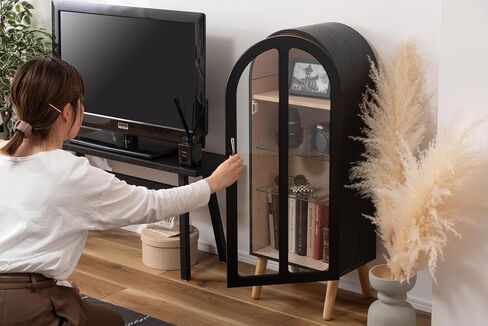 PaletteLife Figurine-Case 4 Tiers Collection-Case Mirror-Backboard Woodgrain Pink BLT-612PK in Saudi Arabia