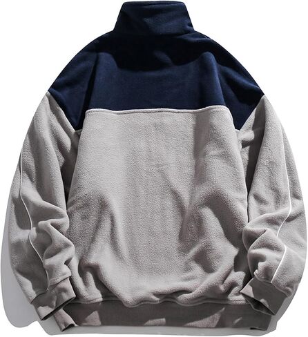 Aelfric Eden Quarter Zip Sweatshirt Mens Oversized Sweatshirts Contrast Color Zipper Fleece Pullover in Saudi Arabia