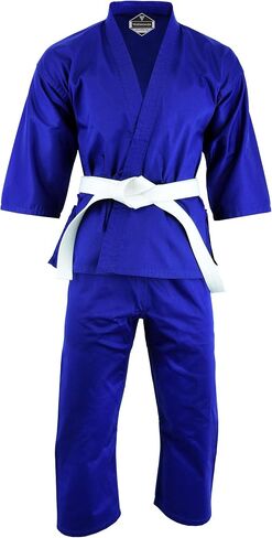 Regular Light Weight Karate Open Coat Uniform 8 Oz Cotton Poly White Belt Included in Saudi Arabia
