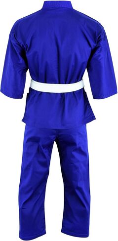 Regular Light Weight Karate Open Coat Uniform 8 Oz Cotton Poly White Belt Included in Saudi Arabia