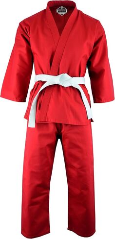 Regular Light Weight Karate Open Coat Uniform 8 Oz Cotton Poly White Belt Included in Saudi Arabia