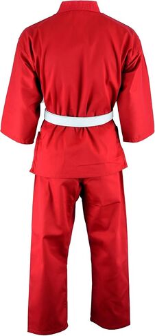 Regular Light Weight Karate Open Coat Uniform 8 Oz Cotton Poly White Belt Included in Saudi Arabia