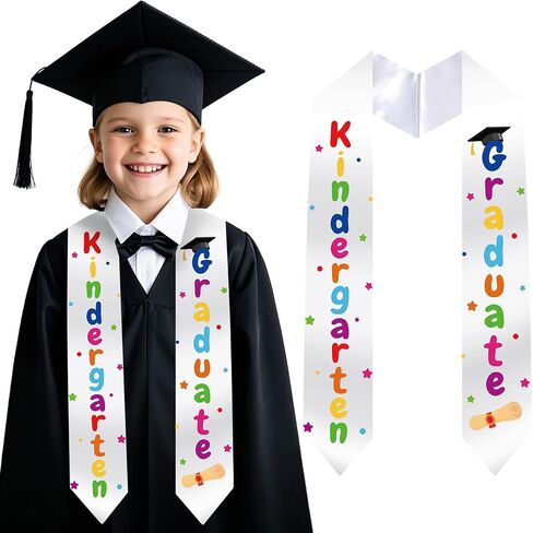 Kindergarten Graduation Stole Sash - Graduation Sashes Class of 2025, Colorful Grad Stoles for Preschool Students in Kuwait