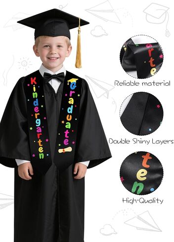 Kindergarten Graduation Stole Sash - Graduation Sashes Class of 2025, Colorful Grad Stoles for Preschool Students in Kuwait