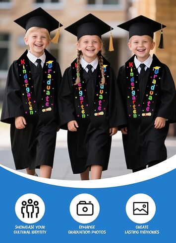 Kindergarten Graduation Stole Sash - Graduation Sashes Class of 2025, Colorful Grad Stoles for Preschool Students in Kuwait