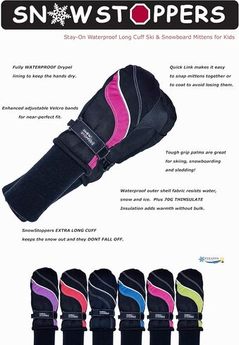 Snowstoppers Kid's Kid's Haorproof Ski & Snowboard Winter Mittens in Kuwait