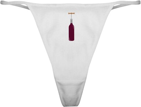 Cafepress Pink Wine Bottle Glass Classic Thong Intonder ، سراويل داخلية للسيدات in Kuwait
