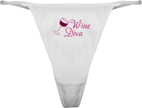 Cafepress Pink Wine Bottle Glass Classic Thong Intonder ، سراويل داخلية للسيدات in Kuwait