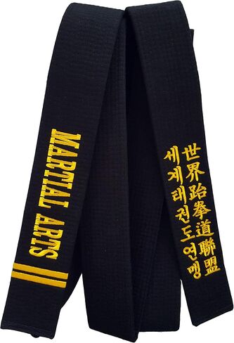 الحزام الأسود كاراتيه ، حزام فنون القتال ، تايكوندو ، جودو ، BJJ - الحزام الأسود للتطريز المخصص (العرض 2.0 "(5 سم) ، 134" (340 سم)) in Saudi Arabia