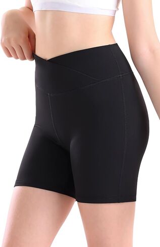 Girls v Cross Cross Weist Athletic Shorts ، Kids Soft Bike Bike Collleyball Yoga Dance Running Geer Germnastic Gym Shorts in Kuwait