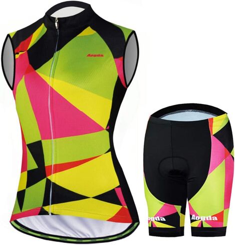 Aogda Cycling Jerseys Set Women Bicycle Tops Bike Shorts Team Biking Shirts in Kuwait