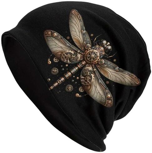 Bexium Retro Boho Style Beanie - Dragonfly print treknated hat للنساء والرجال in Kuwait