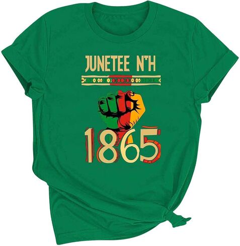 Juneteenth Shirts for Women 1865 Black Freedom Day Tee Tops Plus Size Short Sleeve Blouses African American Tshirt in Saudi Arabia