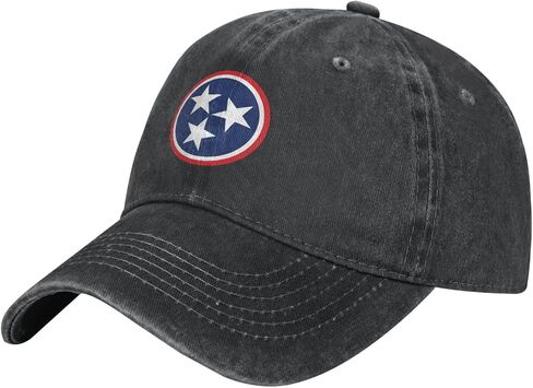 Cowboy Hat Cowboy Hat Trucker Dad Gift Adjustable Buckle Closure Tennessee Tri Star Flag Sunhat Unisex in Saudi Arabia