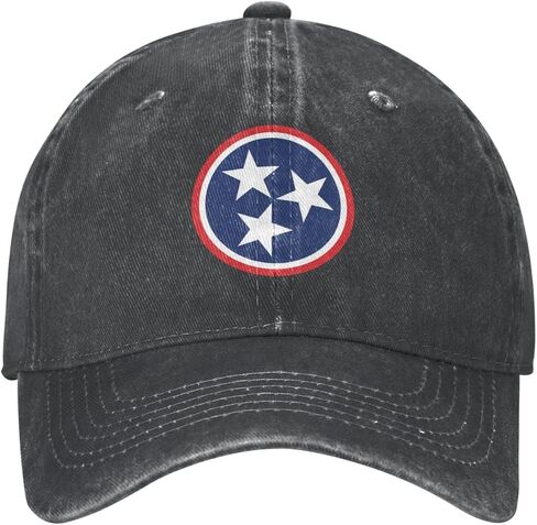 Cowboy Hat Cowboy Hat Trucker Dad Gift Adjustable Buckle Closure Tennessee Tri Star Flag Sunhat Unisex in Saudi Arabia