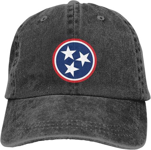 Cowboy Hat Cowboy Hat Trucker Dad Gift Adjustable Buckle Closure Tennessee Tri Star Flag Sunhat Unisex in Saudi Arabia