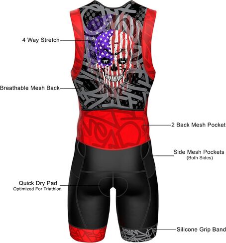 Wixen Men’s Triathlon Suit –Breathable & Padded Tri Suit for Swim, Bike & Run | Race Day Gear for Triathletes in Saudi Arabia